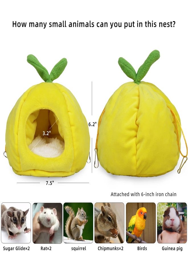 HardcorePet Small Animal Beds, Hamster Bed Cage Accessories Supplies, Rat Hideout Semi-Enclosed Winter Christmas Large Pumpkin Nest for Dwarf Hamsters Gerbils Chipmunks Syrian Hamster and Sugar Glider (Yellow) - Image 3
